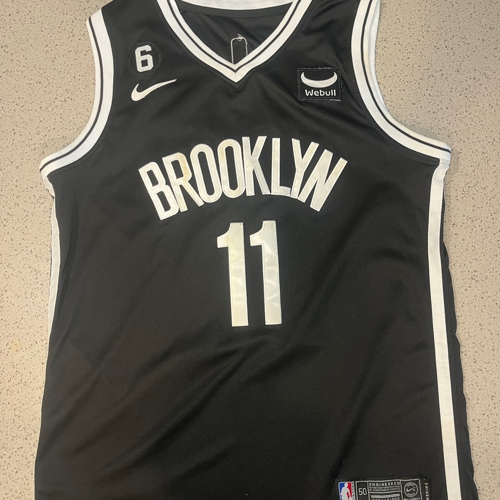 Nike Brooklyn Black and White Basketball Jersey